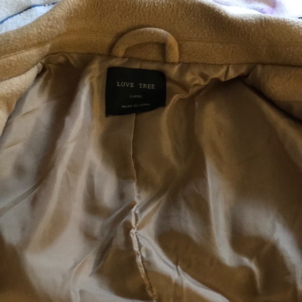 Faux Cashmere Tan Pea Coat - Picture 4 of 5